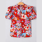 REDUCED!!!  Danica Flower Print Self Tie Frilled Collar Puff Sleeve Blouse  REDUCED!!!
