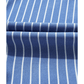 Chamagne Sky Blue Stripe Frilly Split Neck Shirred Ruffle Sleeve Short Shift Dress
