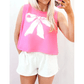 RTS Juni Sachet Pink Bow Print Boxy Fit Tank Top