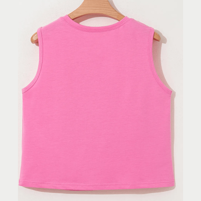 RTS Juni Sachet Pink Bow Print Boxy Fit Tank Top
