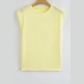 Evolet Yellow Lace Patchwork Cap Sleeve Round Neck T Shirt