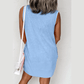 Paris Blue Mineral Wash Tank Mini Dress with Pockets
