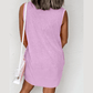 Paris Purple Mineral Wash Tank Mini Dress with Pockets