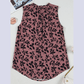 Violetta Leaf Print Lace-up V Neck Crinkled Tank Top