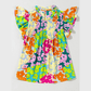 Colette Multicolour Abstract Print Pleated Flutter Sleeve Blouse