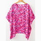 Flossie Pink Abstract Print V Neck Half Sleeve Loose Fit Tunic Blouse