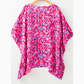 Flossie Pink Abstract Print V Neck Half Sleeve Loose Fit Tunic Blouse