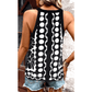 Kara Black Abstract Dot Flower Print Tank Top