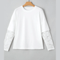 Roselle White Lace Long Sleeve Insert Drop Shoulder Tee