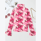 Georgia Floral Mesh Flounce Sleeve Mock Neck Blouse
