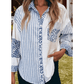 Shalee Sky Blue Leopard Striped Western Casual Shirt