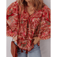 Sammy Jo Multicolour Ethnic Paisley Print Tassel Tie Puff Sleeve Boho Blouse