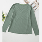 Estelle Green Stripe V Neck Stretchy Long Sleeve Top