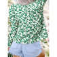 Shanna Green Leopard Print Mock Neck Puff Sleeve Top