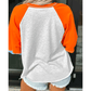Hattie Light Grey Color Block Raglan Sleeve Contrast Stitching Loose Fit Top
