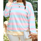 Ashton Sky Blue Stripe Drop Shoulder Crewneck PLUS SIZE Sweatshirt