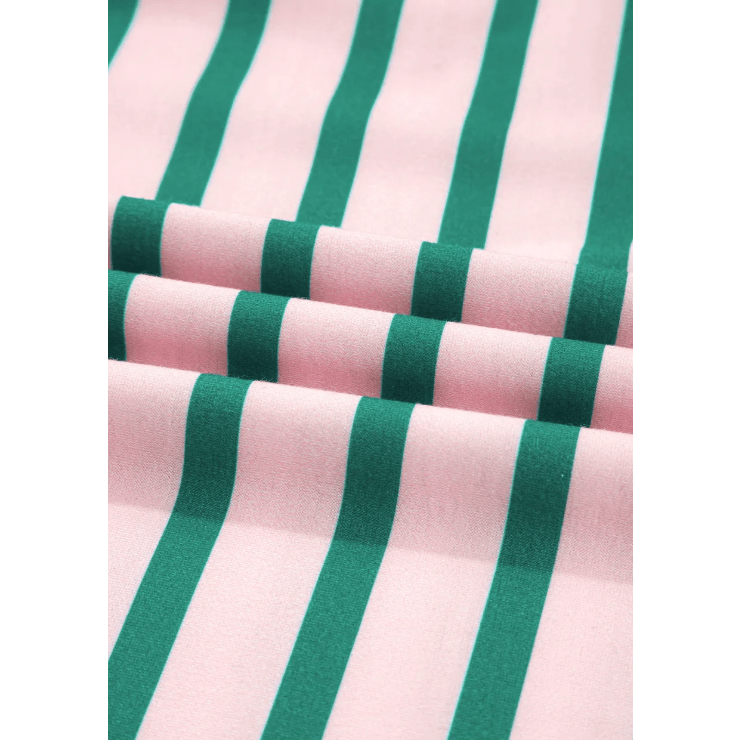 Lue Green Stripe Color Block Exposed Seam Side Slit PLUS SIZE Sweatshirt