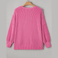 Misty Spiral Ribbed Exposed Seam Detail PLUS SIZE Long Sleeve Top