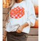 White Terry Halloween Pumpkin Patched Pattern Pullover Sweatshirt