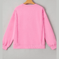 Grace Bonbon Lace Insert Bow Embroidered Exposed Seam Sweatshirt