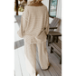 Frances Khaki Stripe Collared Pullover Top and Drawstring Pant Set