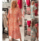 Karah  V Neck Floral Pattern Half Sleeved Bohemian Dress - 2 Colors