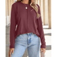 Farzana Red Dahlia Exposed Seam Crew Neck Long Sleeve Top
