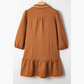 Ophelia Desert Gold Quarter Zip Collar Bracelet Sleeve Textured Mini Dress