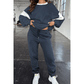 Magnolia Blue Drop Shoulder Loose Sweatshirt and Joggers Active Set