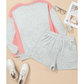 Cari Light Grey Color Block Raw Hem Pullover and Casual Shorts Set