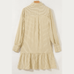 Madlin Brown Stripe Collared Neck Cuffed Long Sleeve Drop Waist Mini Dress