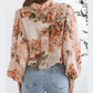 Pemma Orange Floral Puff Sleeve Lightweight Shirt