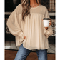 RTS Parchment Pleated Ruffle Long Sleeve Chiffon Blouse