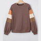 Ava Marie Color Block Drop Shoulder Pullover Casual Sweatshirt