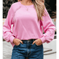 Bentley Bright Pink Lace Patched Raglan Sleeve Loose Fit Sweatshirt