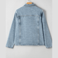 Jodi Scallop Trim Collar Patched Pocket Button Up Denim Jacket