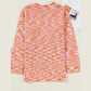 Angelou Orange Vibrant Abstract Print Drop Shoulder V Neck Tunic Oversized Sweater