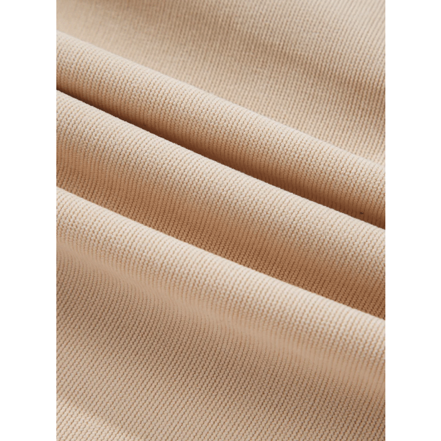 Murray Oatmeal Corduroy Half Button Collared Long Sleeve Mini Dress