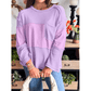 Kort Thermal Knit Contrast Textured Patchwork Long Sleeve Top