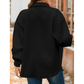 Maddox Black Cable Texture Puff Sleeve Loose Shacket