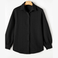 Maddox Black Cable Texture Puff Sleeve Loose Shacket