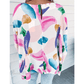 RTS Graffiti Print Dolman Sleeve Blouse with Artistic Brushstroke Pattern