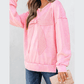 RTS Pink Mineral Wash Big Bow Patchwork Pullover Sweatshirt