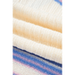 Claudi Striped V Neck Dolman Sleeve Rib Knit Oversized Sweater with Slits