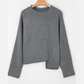 Daffney Raw Edge Uneven Hem Patchwork Drop Shoulder Sweater