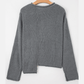 Daffney Raw Edge Uneven Hem Patchwork Drop Shoulder Sweater