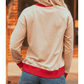 GAME DAY Letter Graphic Varsity Striped Detail Baggy Sweatshirt