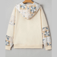 Karleigh Beige Western Geo Pattern Patchwork Hoodie with Kangaroo Pocket