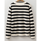 Kassidy White/Black Stripe Chic Golden Button Cardigan Sweater