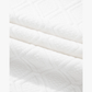 RTS White Textured Jacquard Colorblock Edge Puff Sleeve Quarter Zip Mini Dress